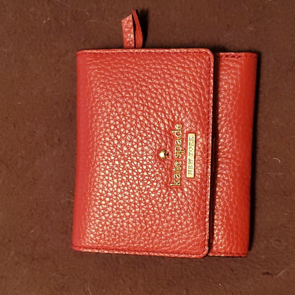 Kate Spade pebbled leather wallet, red
